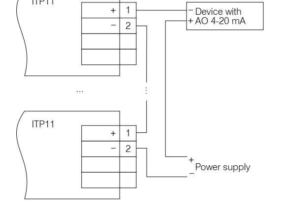 ITP11-M04 schéma zapojenia viac displejov v sérii